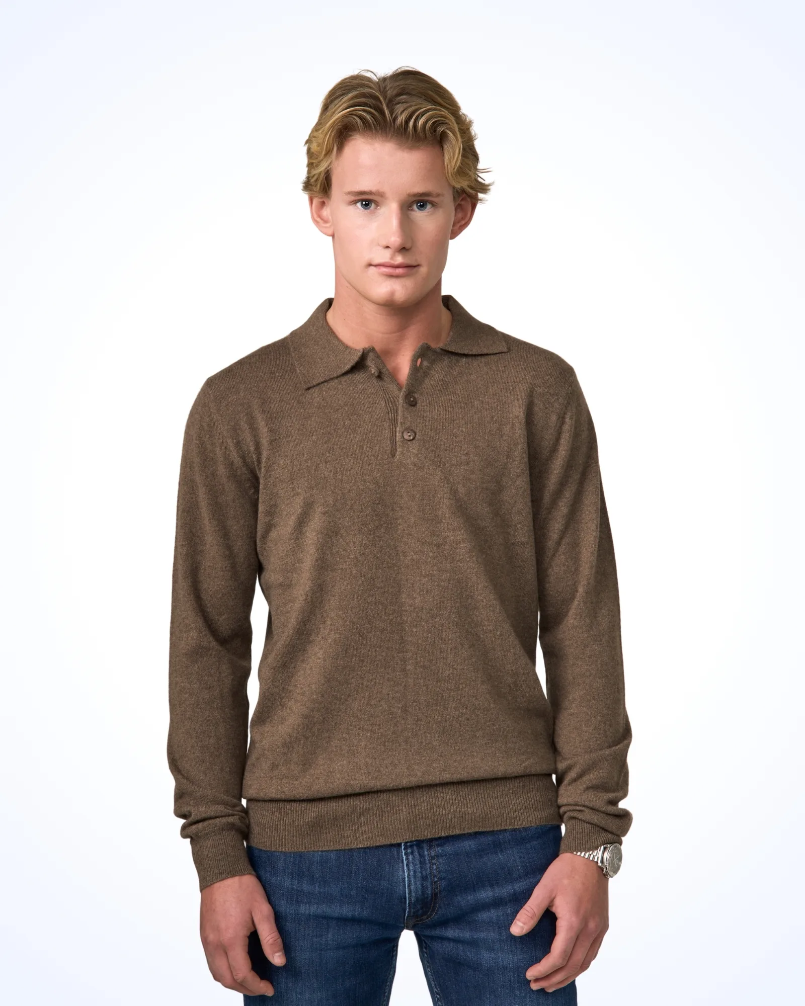 Cashmere Polo Sweater - Vinterlyn Pure Cashmere