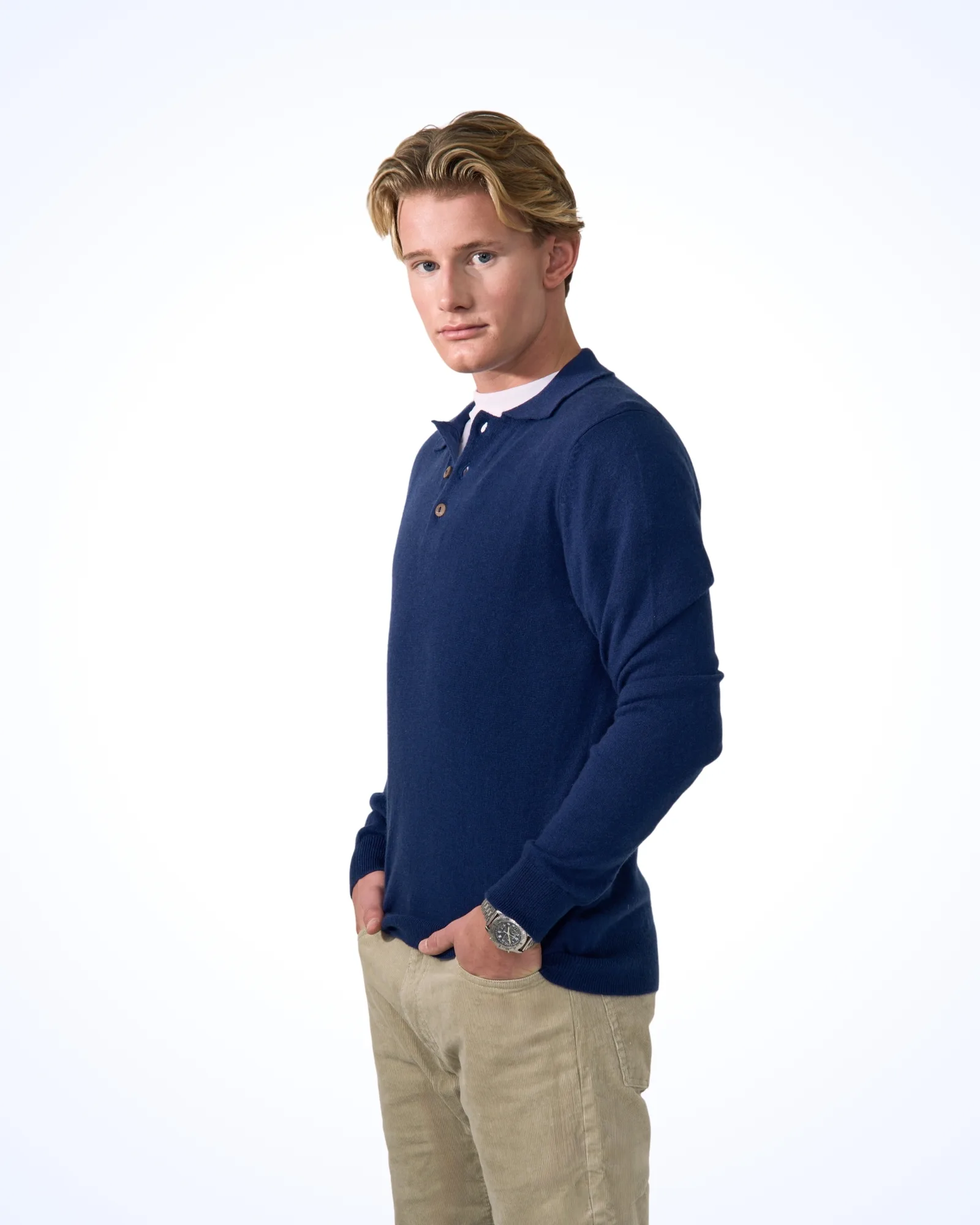 Cashmere Polo Sweater - Vinterlyn Pure Cashmere