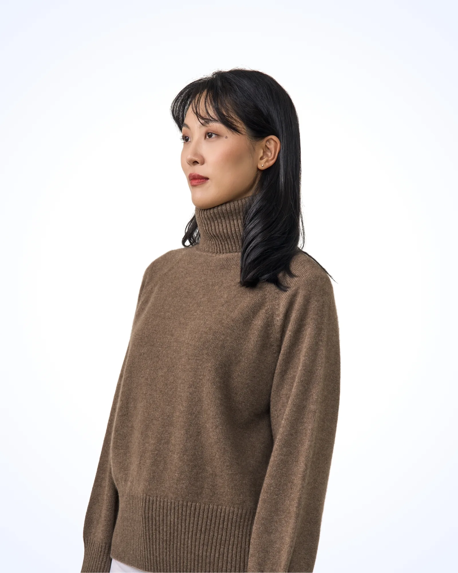 Cashmere Nordic Rib Turtleneck Sweater - Vinterlyn Pure Cashmere